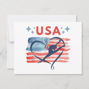 Cartes Pour Fêtes Annuelles Drapeau patriotique américain Gymnastique Design p