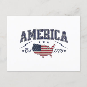 Cartes Pour Fêtes Annuelles Drapeau patriotique américain USA Est 1776 4 juill