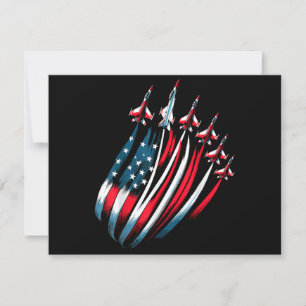 Cartes Pour Fêtes Annuelles Drapeau Patriotique USA Jets Boys 4 juillet