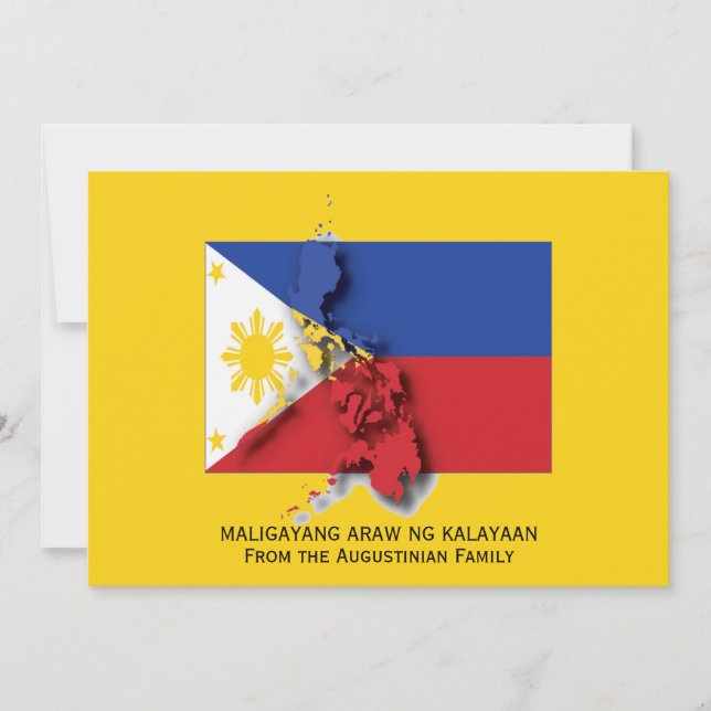 Cartes Pour Fêtes Annuelles Drapeau philippin JOYEUX JOUR D'INDÉPENDANCE (Devant)