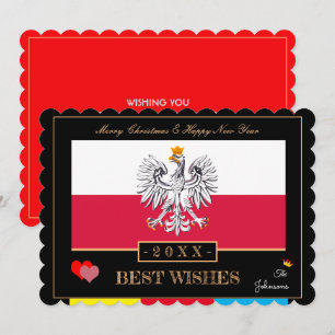 Cartes Pour Fêtes Annuelles Drapeau polonais & Bonne année / Meilleurs voeux P
