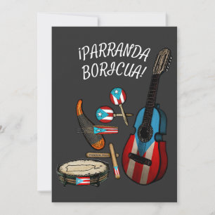 Cartes Pour Fêtes Annuelles Drapeau Portoricain Parranda Boricua