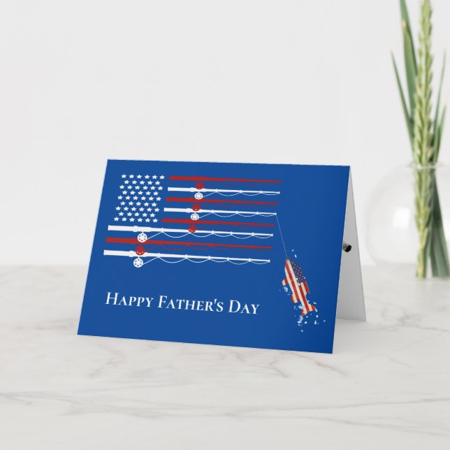 Cartes Pour Fêtes Annuelles Drapeau Poteaux de pêche pour papa (Devant)