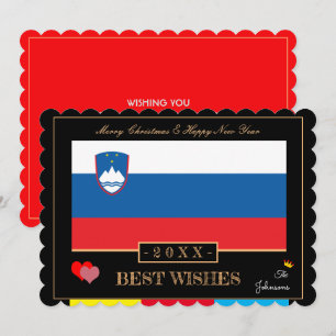 Cartes Pour Fêtes Annuelles Drapeau slovène & Bonne année/Meilleurs voeux