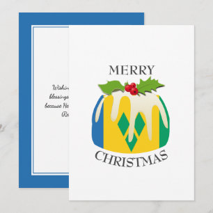 Cartes Pour Fêtes Annuelles DRAPEAU ST VINCENT   Pudding de Noël   Festive