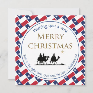Cartes Pour Fêtes Annuelles DRAPEAU TEXAS Trois Sages Hommes Noël TEXAS