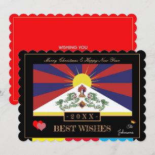 Cartes Pour Fêtes Annuelles Drapeau tibétain et joyeux Nouvel An / Meilleurs v