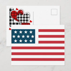 Cartes Pour Fêtes Annuelles Drapeau USA 2026 – Drapeau américain audacieux pou