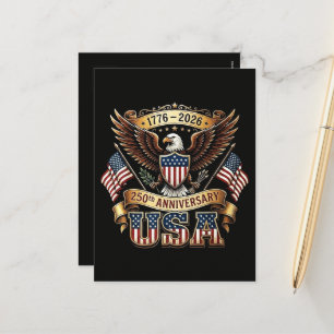 Cartes Pour Fêtes Annuelles Drapeau USA 250e anniversaire 250 ans d'Amérique