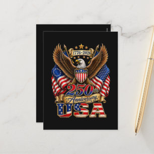Cartes Pour Fêtes Annuelles Drapeau USA 250e anniversaire 250 ans d'Amérique