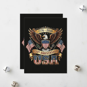 Cartes Pour Fêtes Annuelles Drapeau USA 250e anniversaire 250 ans d'Amérique