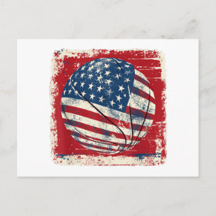 Cartes Pour Fêtes Annuelles Drapeau USA Basketball du 4 juillet