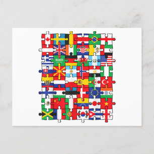 Cartes Pour Fêtes Annuelles Drapeaux des pays du pavillon international