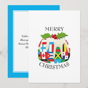 Cartes Pour Fêtes Annuelles DRAPEAUX MONDIAUX   Pudding de Noël   Festive