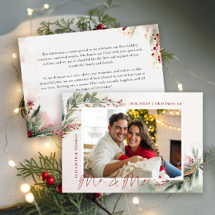 Cartes Pour Fêtes Annuelles Dream Winter Greenery Photo Premier Noël M. Mme