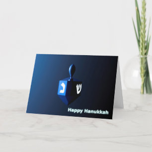 Cartes Pour Fêtes Annuelles Dreidel bleu brillant