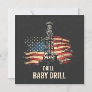 Cartes Pour Fêtes Annuelles Drill Baby Drill American Trump Energy Economy