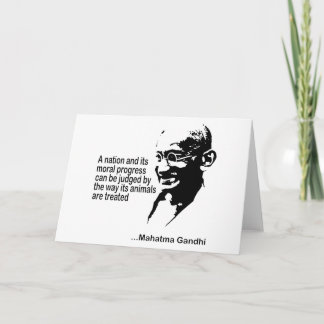 Cartes Pour Fêtes Annuelles Droits des animaux de Mahatma Gandhi