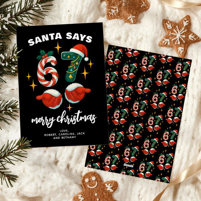 Cartes Pour Fêtes Annuelles Drôle 6-7 Mème 67 Noël (Créateur téléchargé)