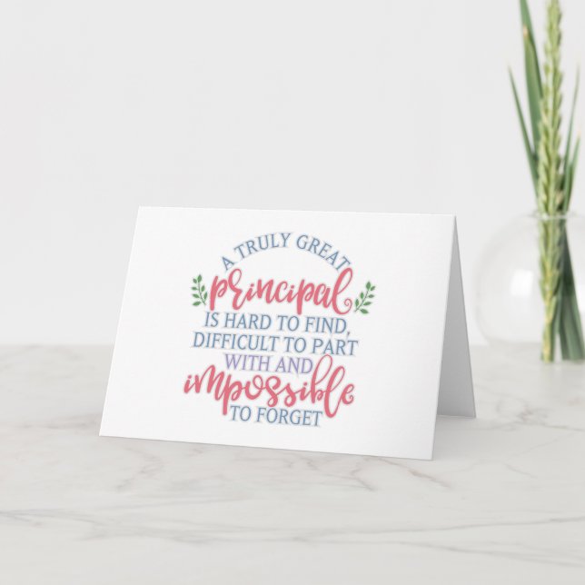 Cartes Pour Fêtes Annuelles Drôle Appréciation de l'enseignant principal (Devant)