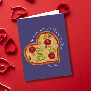 Cartes Pour Fêtes Annuelles Drôle aussi délicieux que la Pizza Valentine's Day