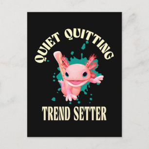 Cartes Pour Fêtes Annuelles Drôle Axolotl Rose Réglé la Tendance de la Démissi
