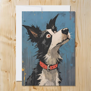 Cartes Pour Fêtes Annuelles Drôle Bordure Collie Cheepdog Chien