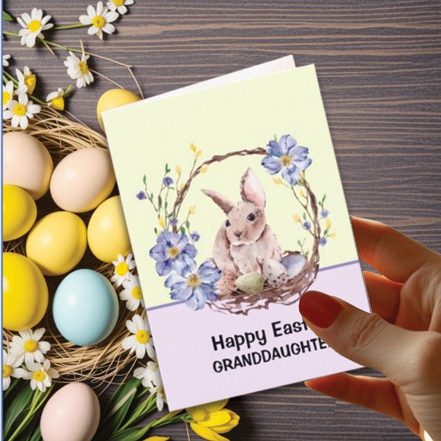 Cartes Pour Fêtes Annuelles Drôle Bunny Joyeux Petite-fille de Pâques (Créateur téléchargé)