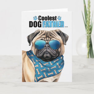 Cartes Pour Fêtes Annuelles Drôle Carlin chien froid papa Fête des pères