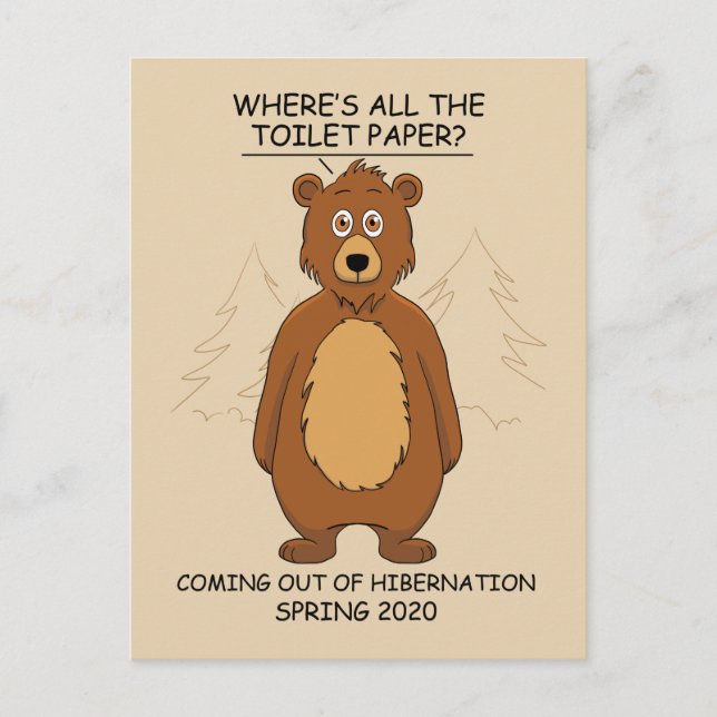Cartes Pour Fêtes Annuelles Drôle Cartographie de l'ours (Devant)