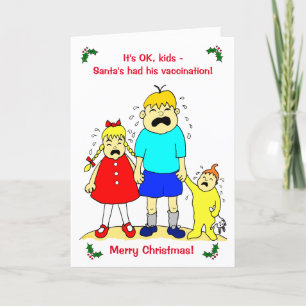 Cartes Pour Fêtes Annuelles Drôle Cartoon Enfants Vaccin Noël