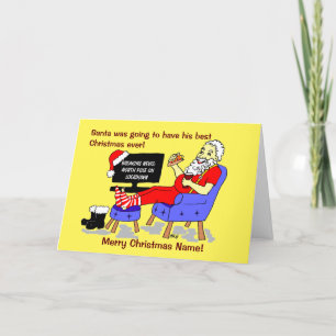 Cartes Pour Fêtes Annuelles Drôle Cartoon Père Noël Meilleur Noël Jamais