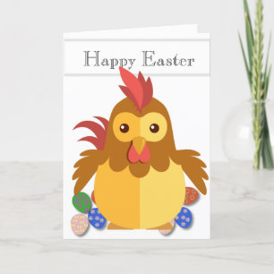 Cartes Pour Fêtes Annuelles Drôle Cartoon Rooster Pâques