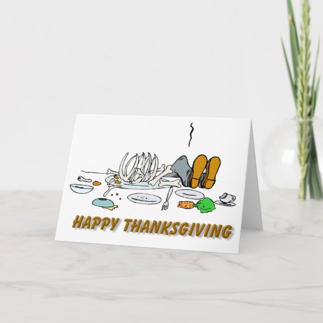 Cartes Pour Fêtes Annuelles Drôle Cartoon Thanksgiving (Devant)
