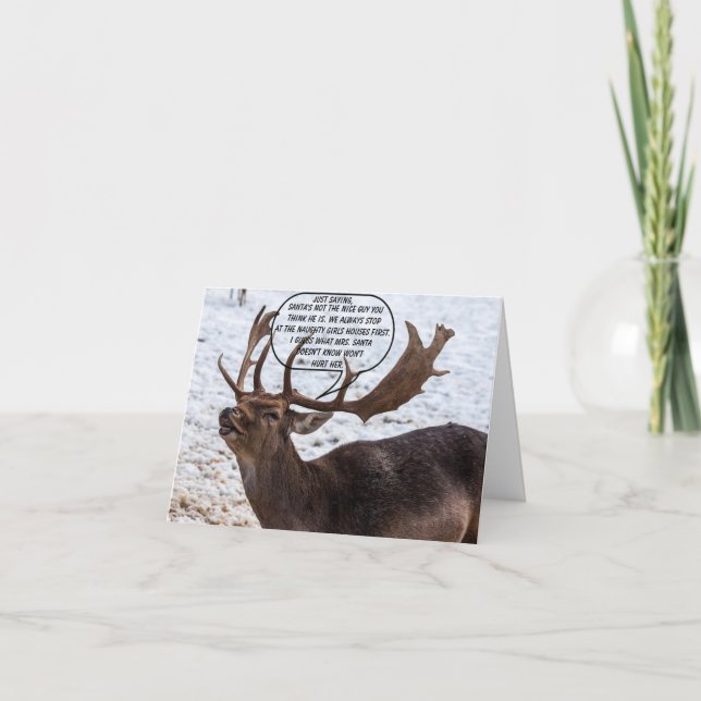 Cartes Pour Fêtes Annuelles Drôle Ce que les rennes savent Noël (Devant)