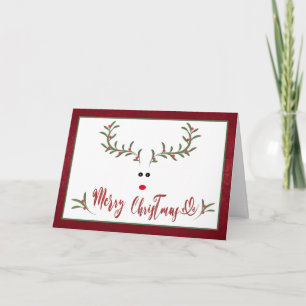 Cartes Pour Fêtes Annuelles Drôle charnelle renne sainte charnelle rouge non p