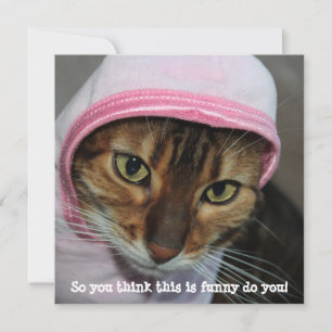 Cartes Pour Fêtes Annuelles Drôle chat Bengale, "Donc vous pensez que c'est dr