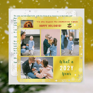 Cartes Pour Fêtes Annuelles Drôle Chien Chat 5 Photos Joyeuses Vacances Mignon