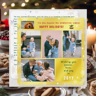 Cartes Pour Fêtes Annuelles Drôle Chien Chat Paix Amour Joie 5 Photos Mignonne