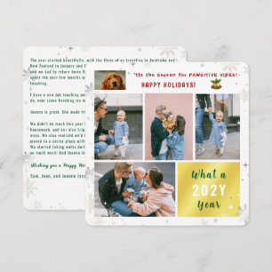 Cartes Pour Fêtes Annuelles Drôle Chien Chat What a Year Happy Holidays 5 Phot