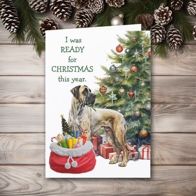 Cartes Pour Fêtes Annuelles Drôle chien grand Danse prêt pour Noël (Créateur téléchargé)
