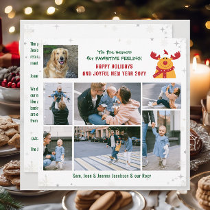 Cartes Pour Fêtes Annuelles Drôle Chien & Rudolph Joyeux Vacances Moderne 7 Ph
