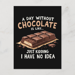 Cartes Pour Fêtes Annuelles Drôle Chocolat Dit Une Journée Sans Chocolat Cho