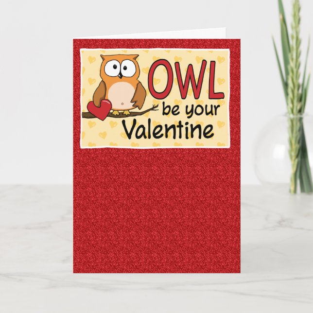 Cartes Pour Fêtes Annuelles Drôle Chouette Aimez-vous Saint Valentin (Devant)
