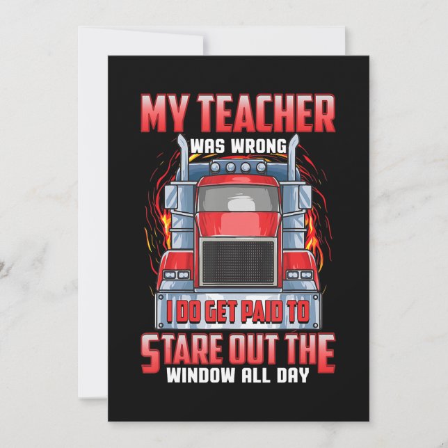 Cartes Pour Fêtes Annuelles Drôle Conducteurs De Camions Art Cadeau Pour Camio (Devant)
