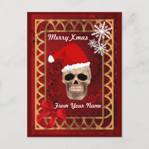 Cartes Pour Fêtes Annuelles Drôle crâne gothique père Noël noël