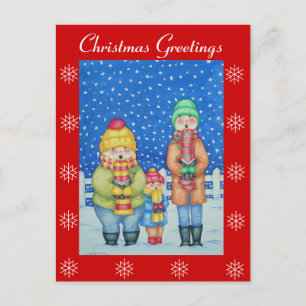 Cartes Pour Fêtes Annuelles drôle de chanteurs de carol dans la neige design d