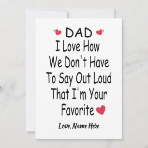 Cartes Pour Fêtes Annuelles Drôle De Dire Un Cadeau Pour Papa Avec Un Nom Pers