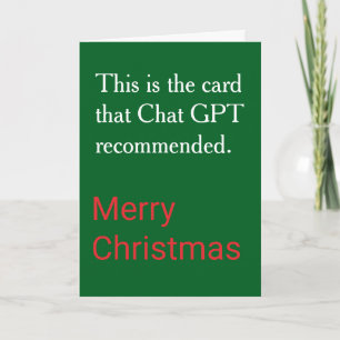 Cartes Pour Fêtes Annuelles Drôle de discussion GPT Recommandé Noël personnali
