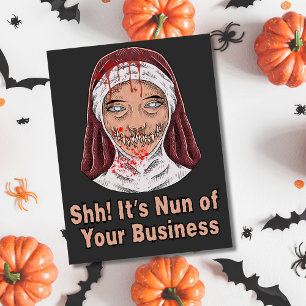 Cartes Pour Fêtes Annuelles Drôle de Nonne Démon de Vos Affaires Halloween